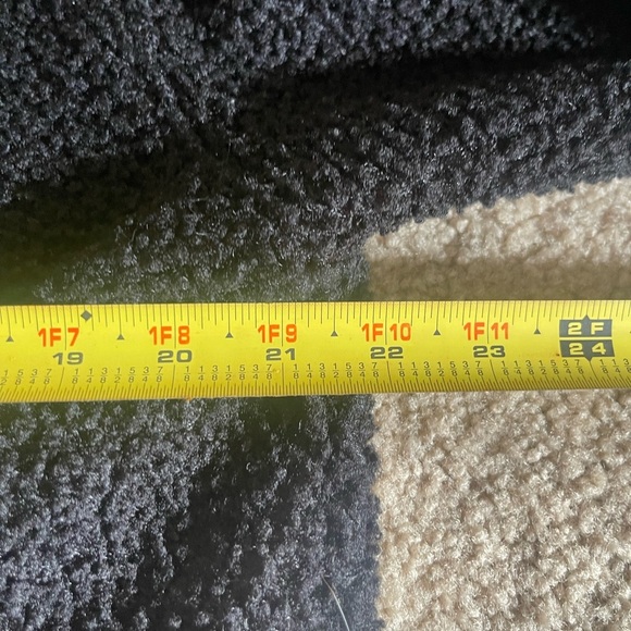 Maje black long Pointed Collar snap button teddy jacket Sherpa Coat size medium - Picture 9 of 12